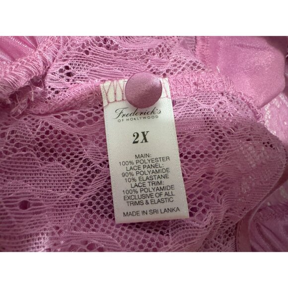 Frederick's of Hollywood Delphine Satin & Lace Sleep Set 2X Cami Tap Shorts NEW - Picture 7 of 7
